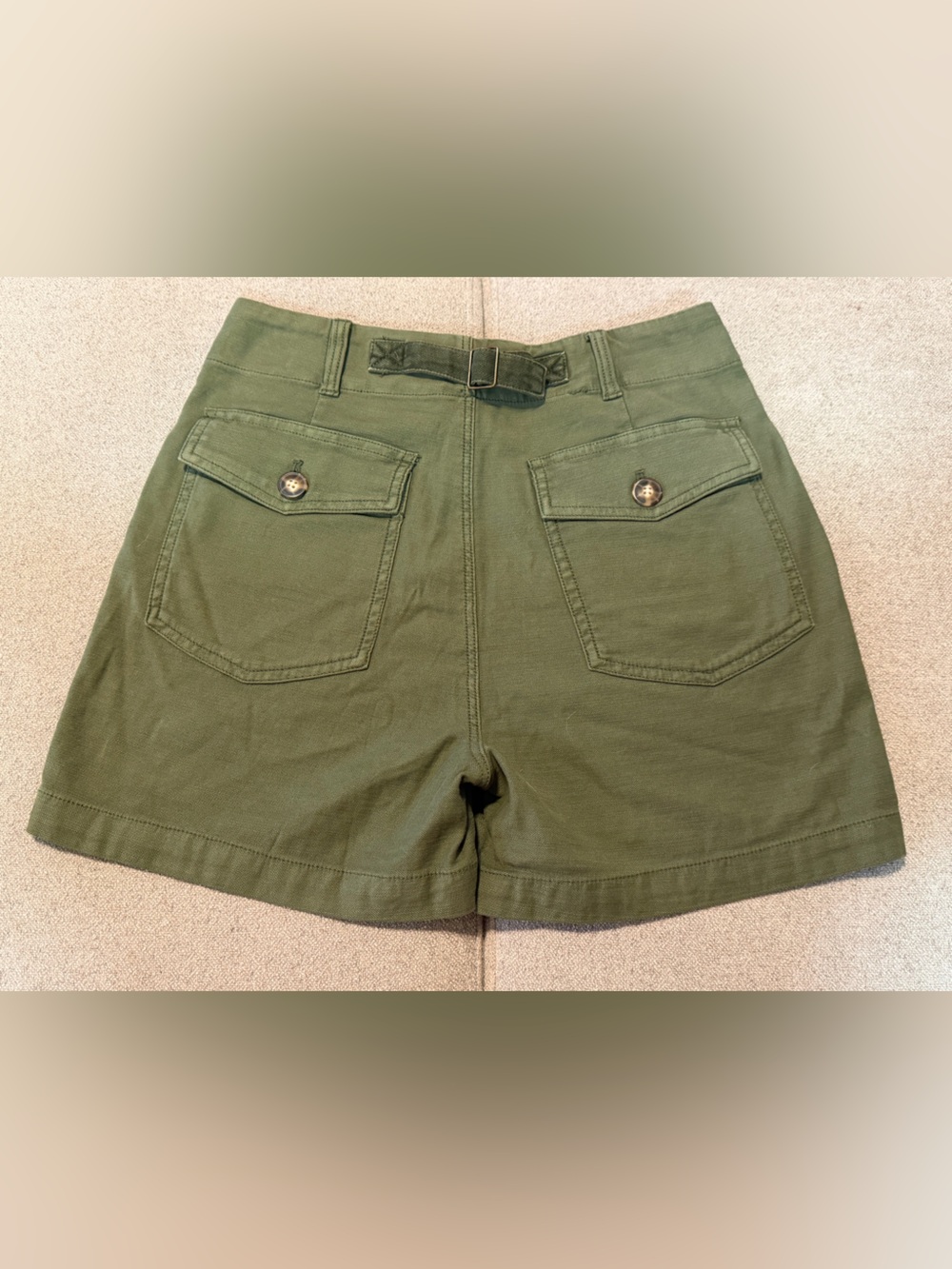 Faherty Olive High-Waist Utility Shorts - Picture 5 of 9